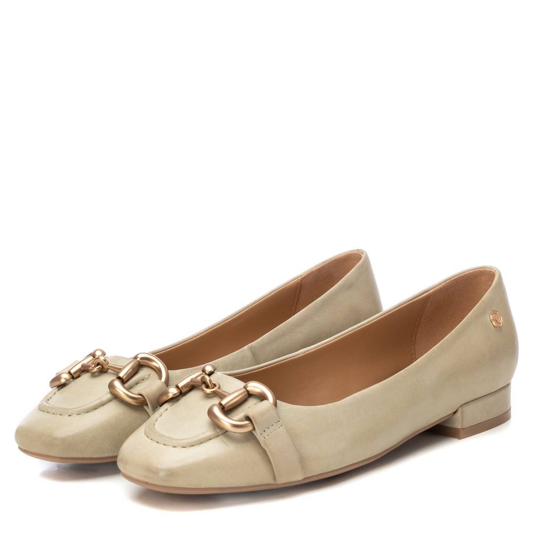 Carmela 16144901 ballerines cuir vert boucle métal