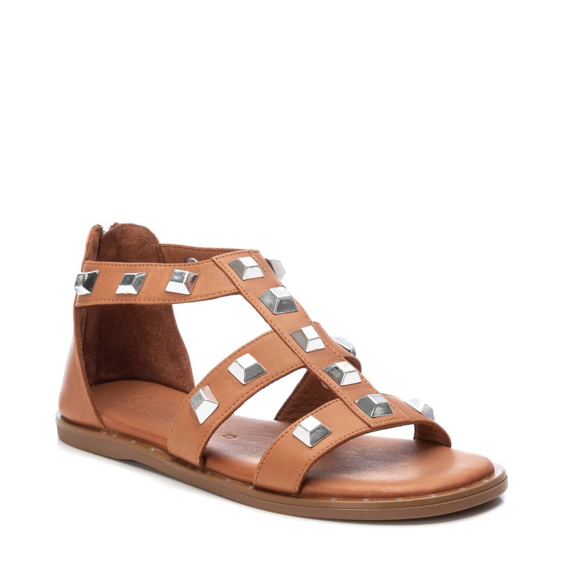 Carmela 16055402 sandale cuir marron cloutée
