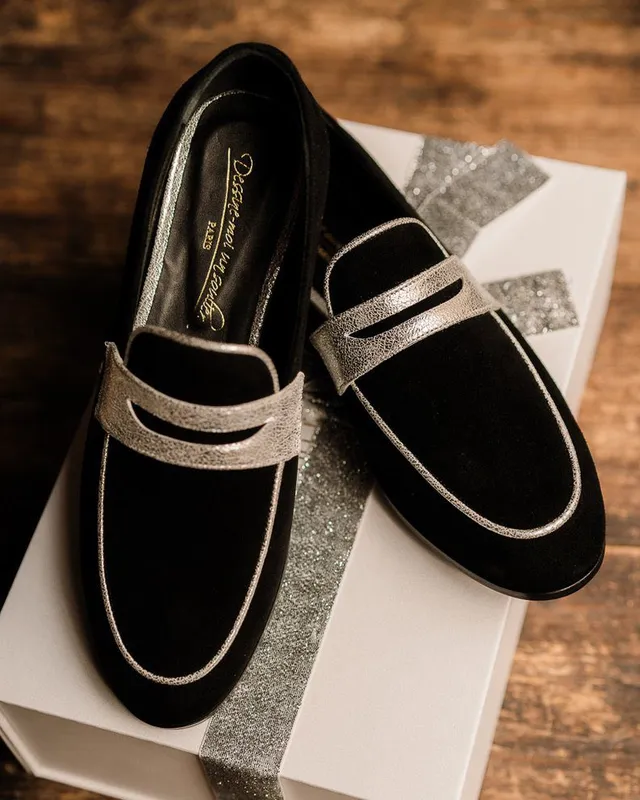 Dessine Moi Un Soulier Romy mocassin plat velours noir