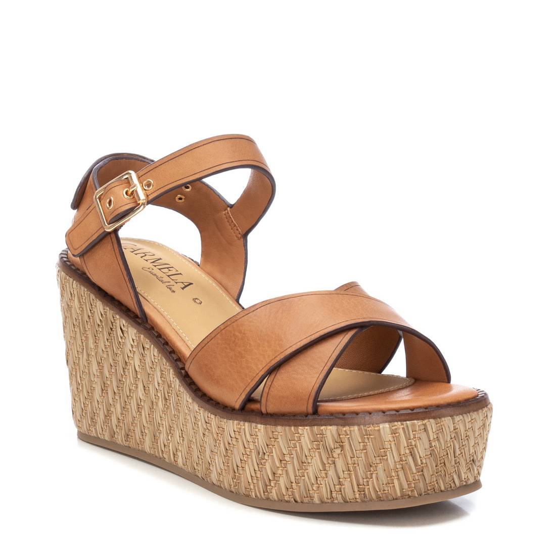 Carmela 16138701 sandales femme marron cuir compensé