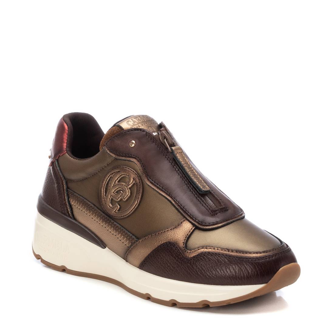 Carmela 16183006 baskets cuir marron zip