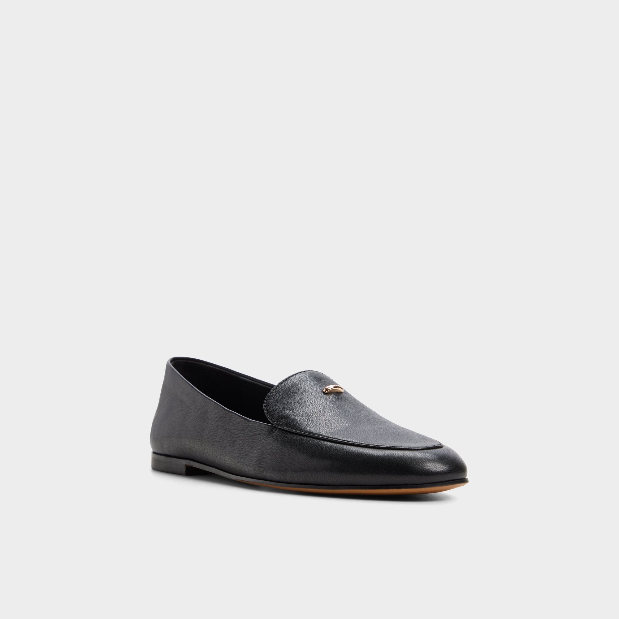 ALDO Daphia mocassins cuir noir ornement doré