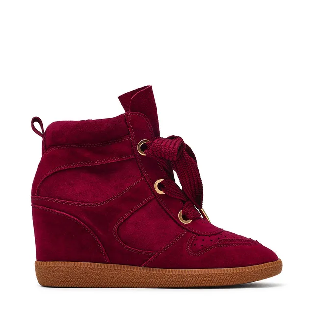 Steve Madden Mables baskets daim bordeaux compensées