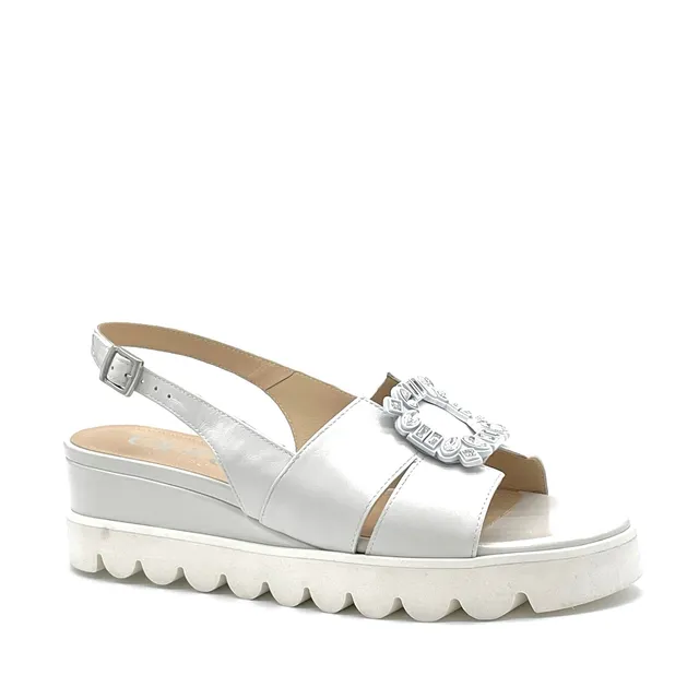Elata 15176-1 sandale cuir lait bijou talon 5 cm