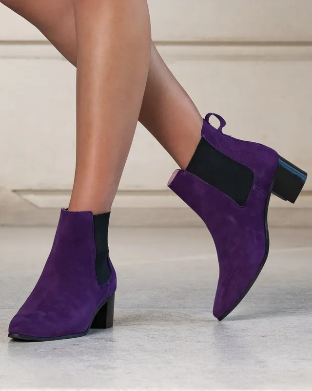 Coralie Masson Maggy bottine violet cuir talon 5 cm