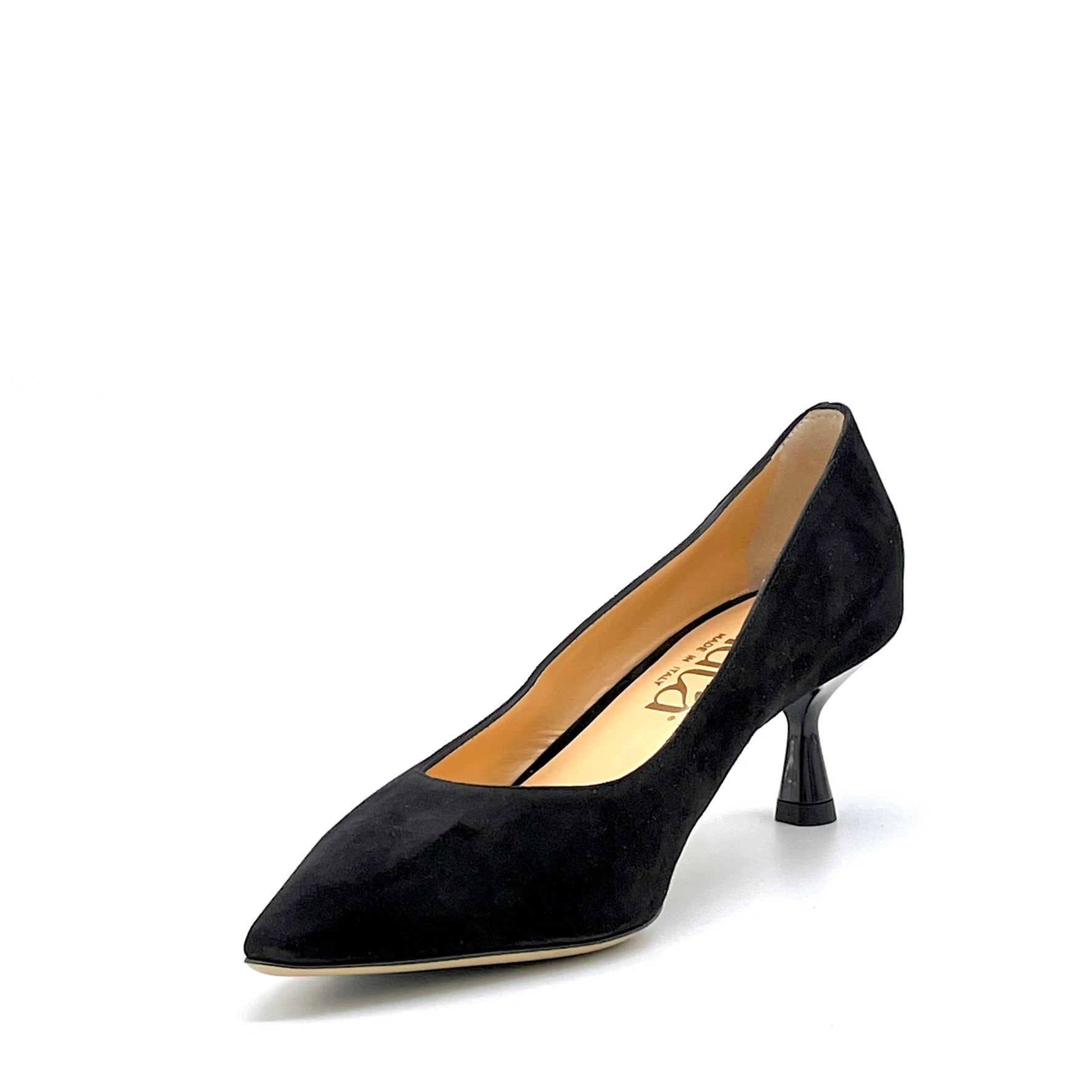 Elata 55504 escarpins daim noir talon 5,5 cm