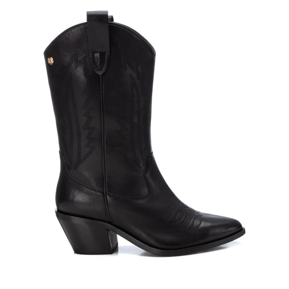 Carmela 16177401 bottes cuir noir talon 6 cm