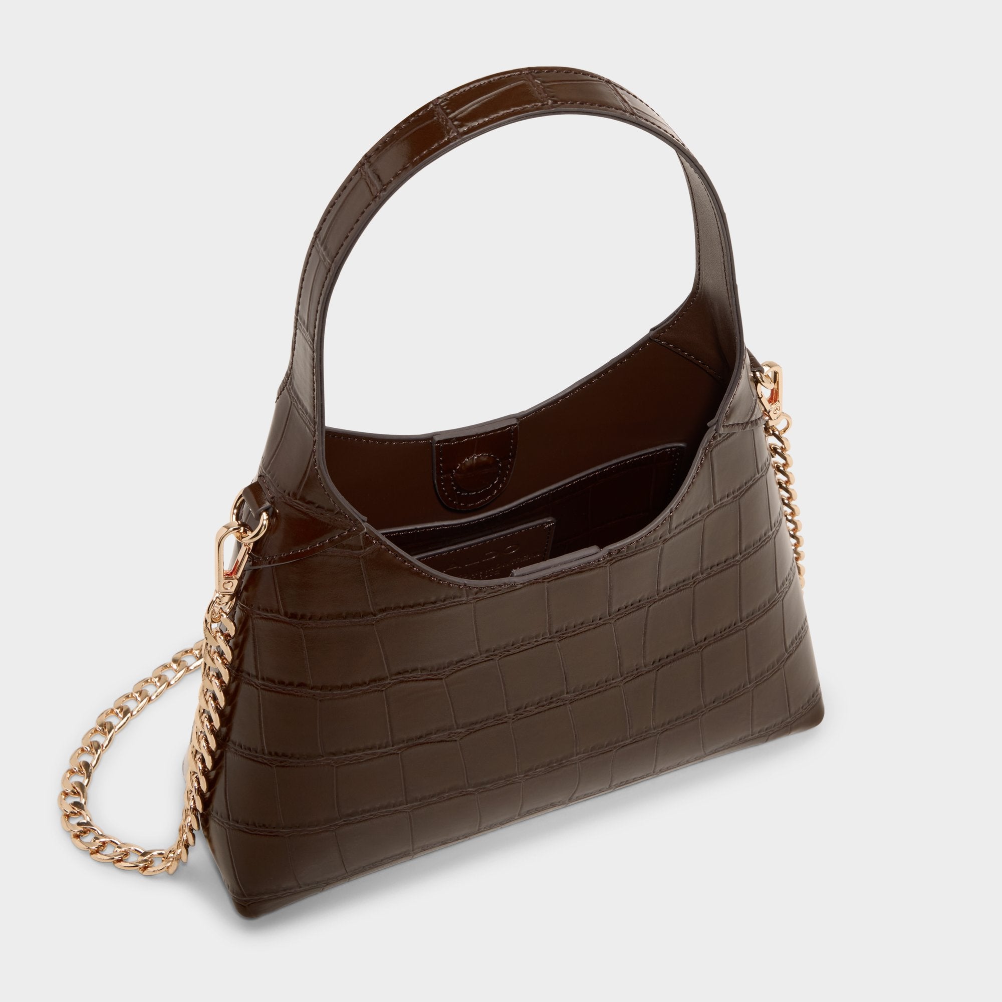ALDO Smallharperr sac hobo marron croco