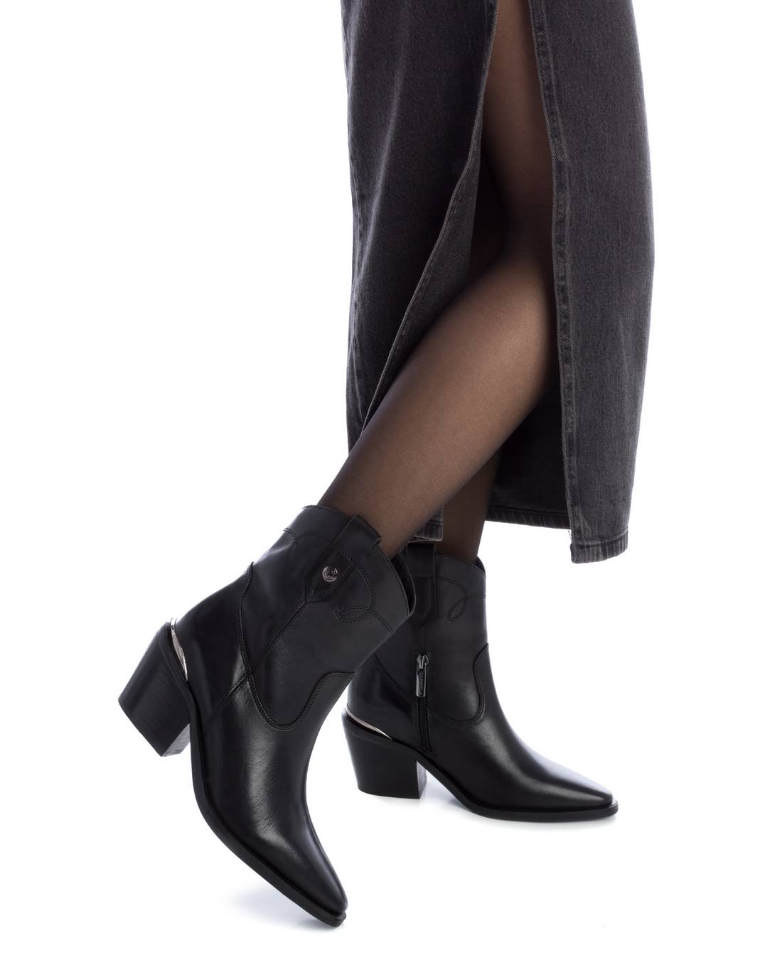 Carmela 16171801 bottine cuir noir western 7 cm