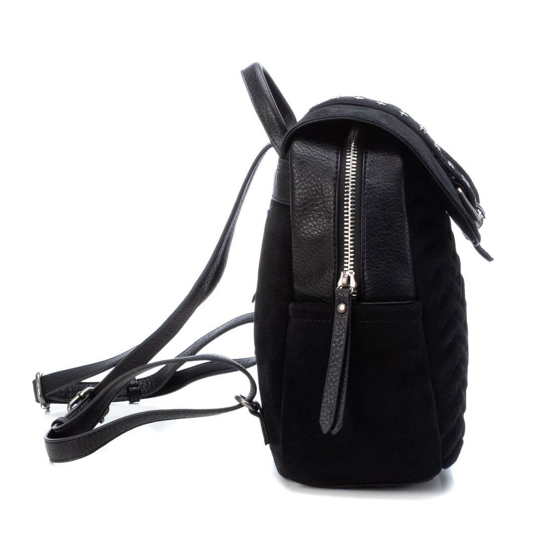 Carmela 18601301 sac à dos cuir noir zigzag