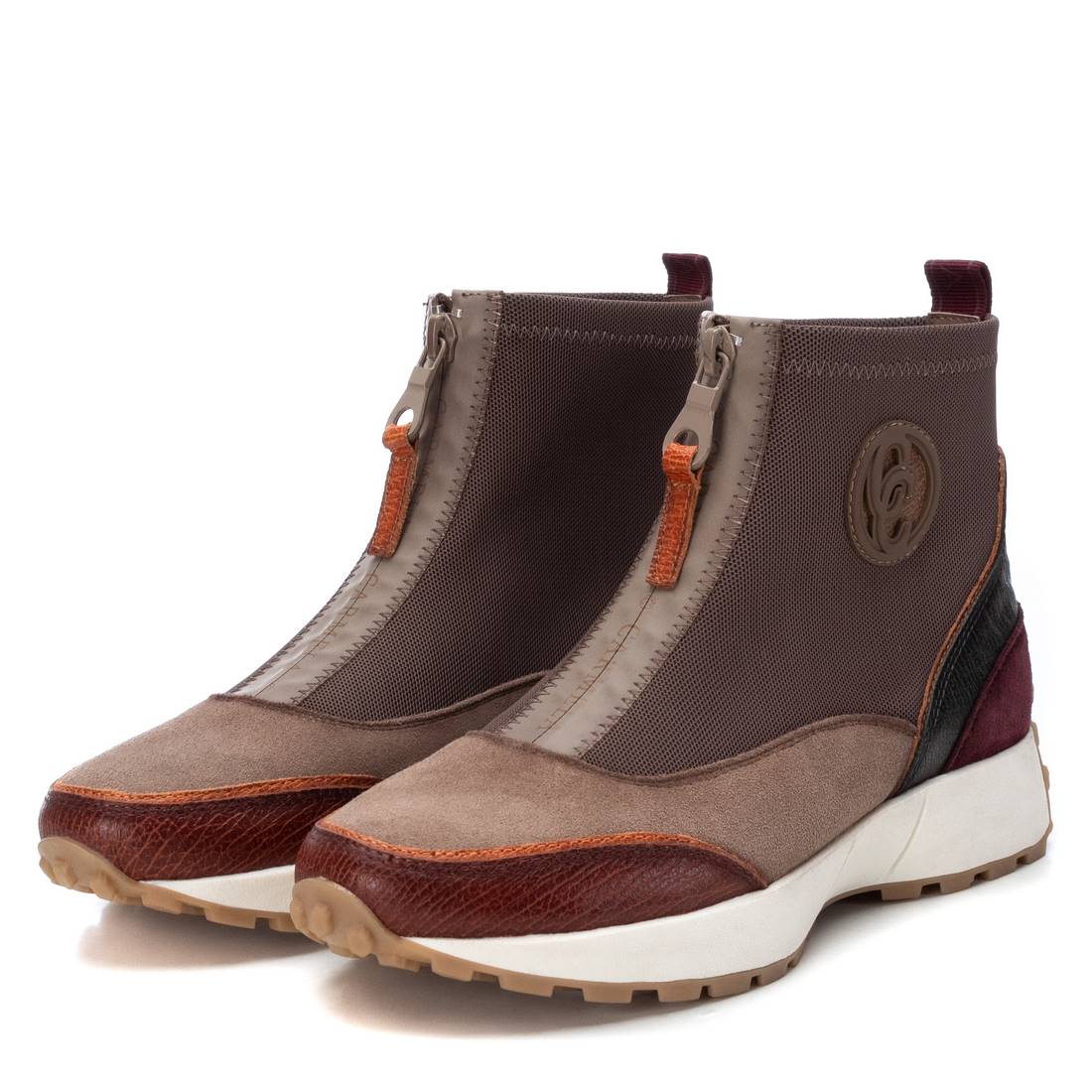 Carmela 16120403 basket montante rouge textile et cuir