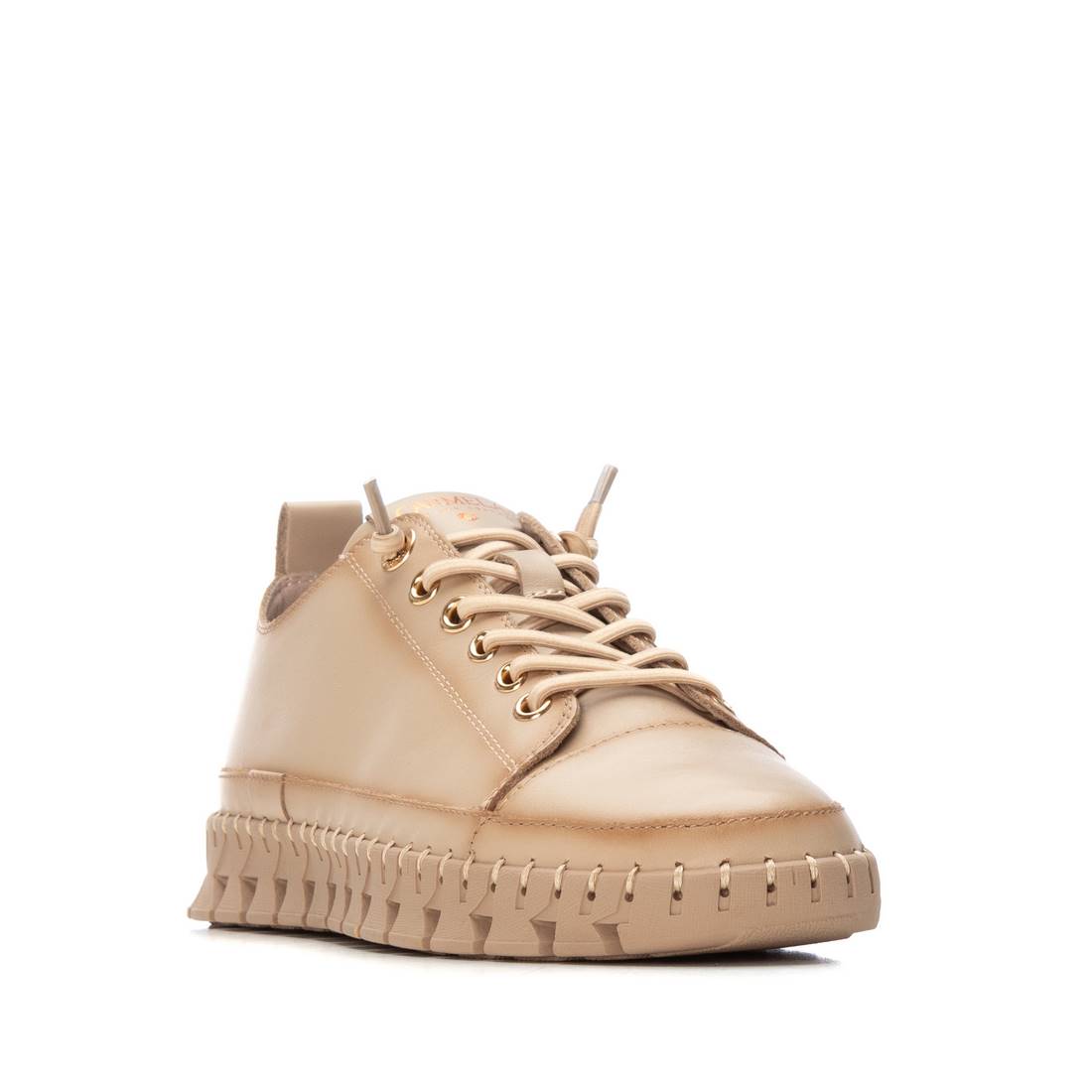 Carmela 16253103 sneakers femme cuir beige lacets