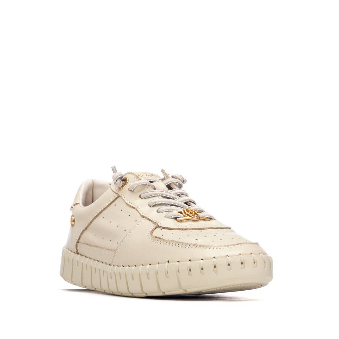 Carmela 16310202 baskets femme beige cuir clous