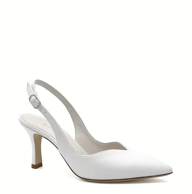 ELATA S2201 slingback blanc talon 7,5 cm