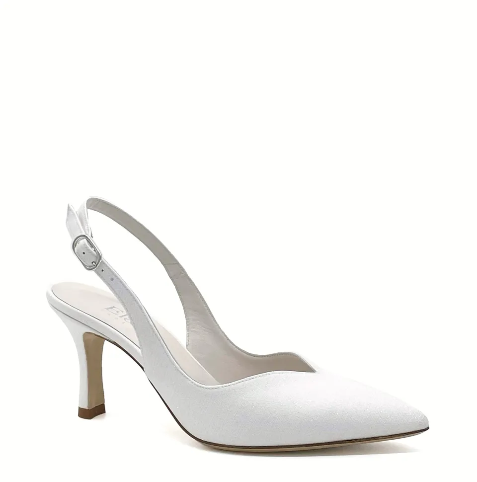 ELATA S2201 slingback blanc talon 7,5 cm