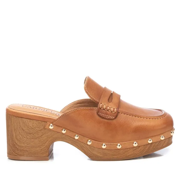 Carmela 16147702 sabot cuir marron talon 7 cm
