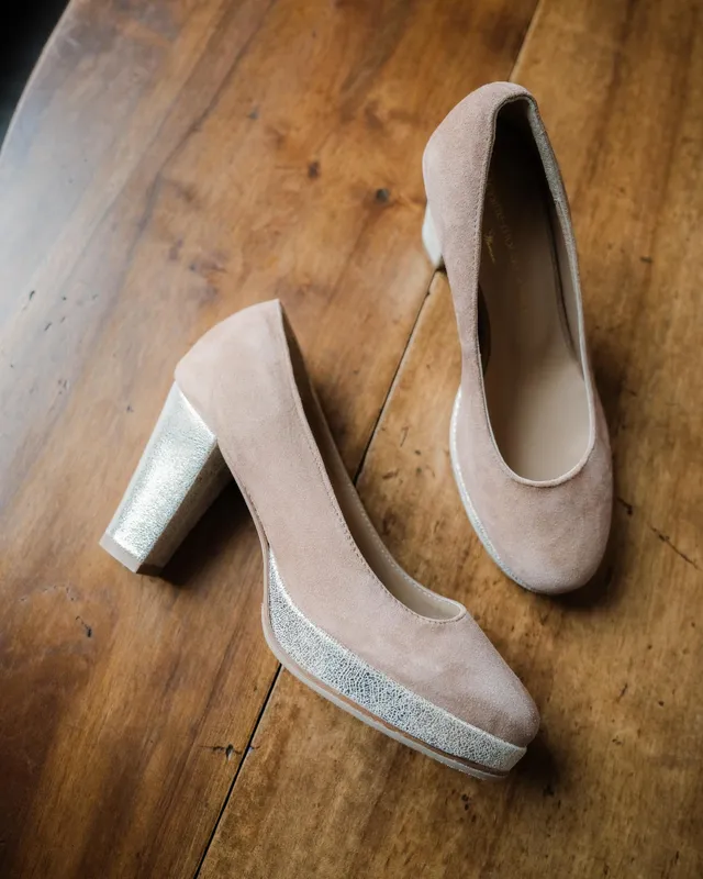 Dessine Moi Un Soulier escarpin plateforme velours bois de rose 35,5
