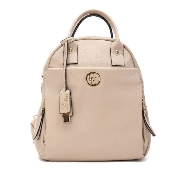 Carmela 18616402 sac à dos beige simili cuir bandoulière
