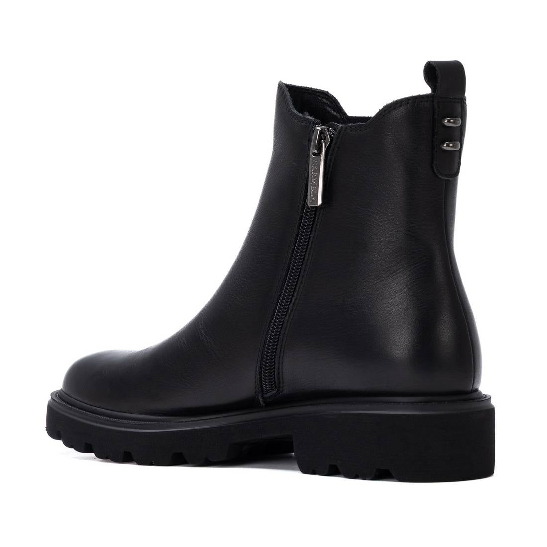 Carmela 16433801 bottines cuir noir talon bas