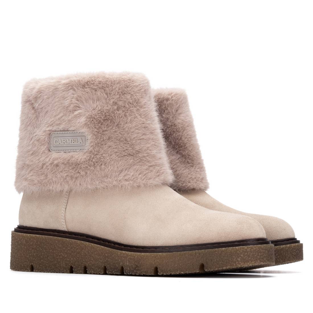 Carmela 16267102 bottine femme beige cuir fourrée