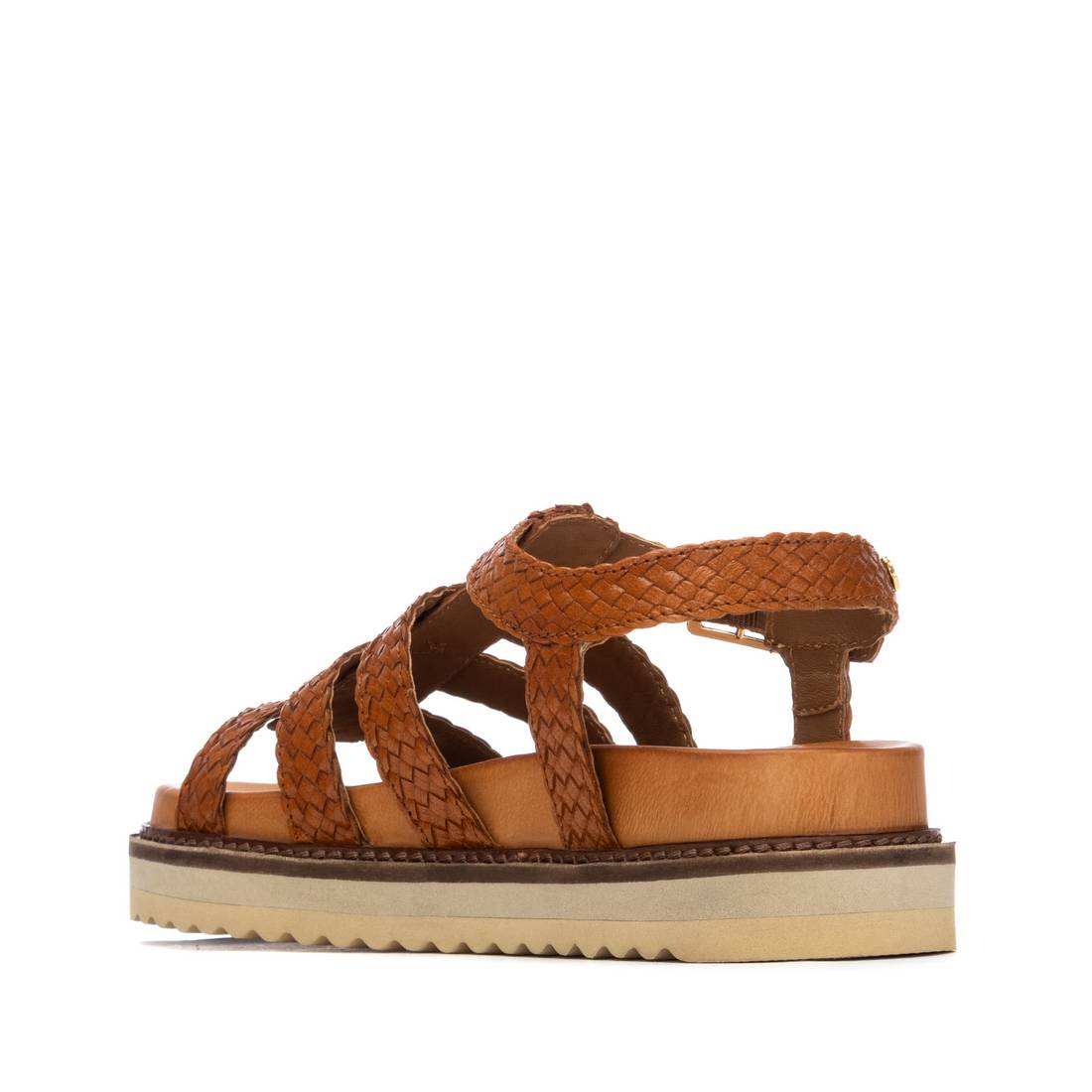 Carmela 16303004 sandale cuir camel tressée