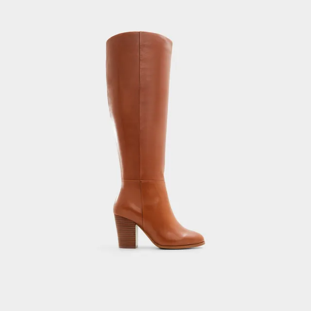 Aldo Belide bottes hautes mollet large marron