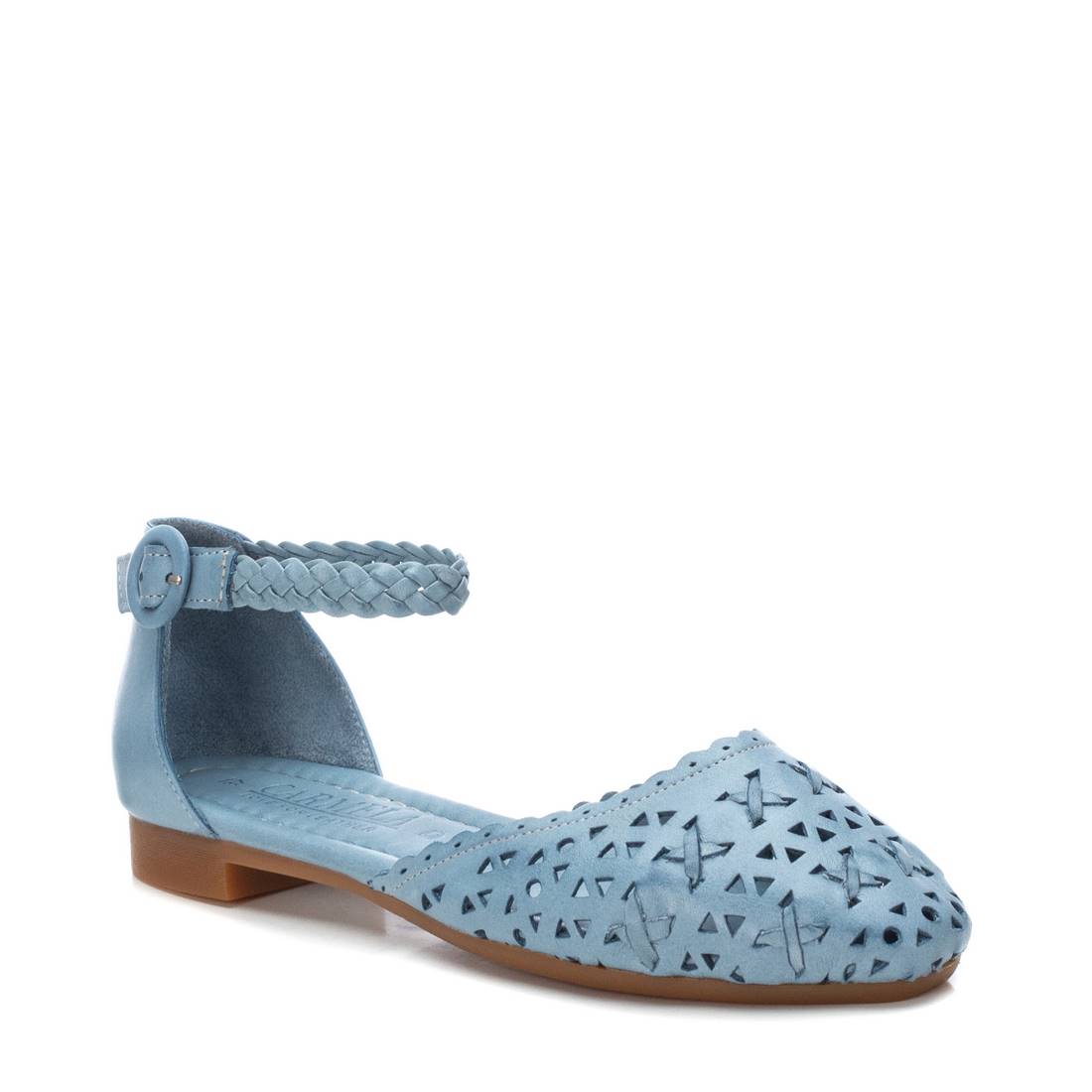 Carmela 16067103 ballerines cuir bleu plat ajouré