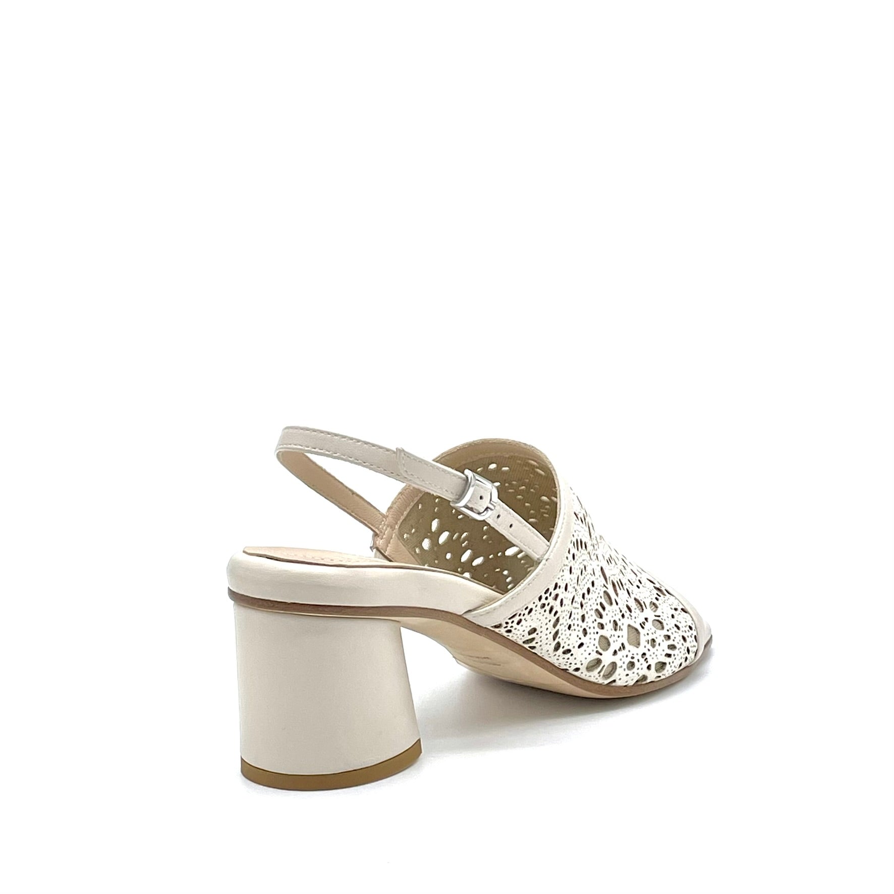 Elata 16138 sandales cuir sable blanc talon 5,5 cm