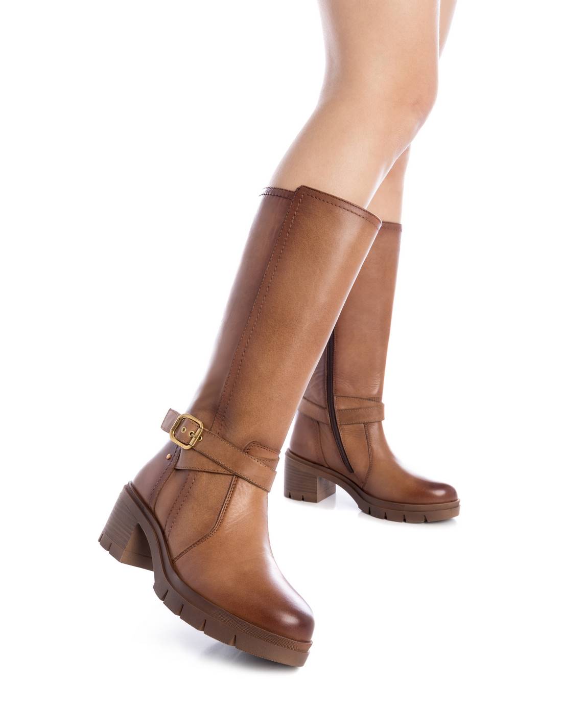 Carmela 16197601 bottes cuir marron talon 7 cm
