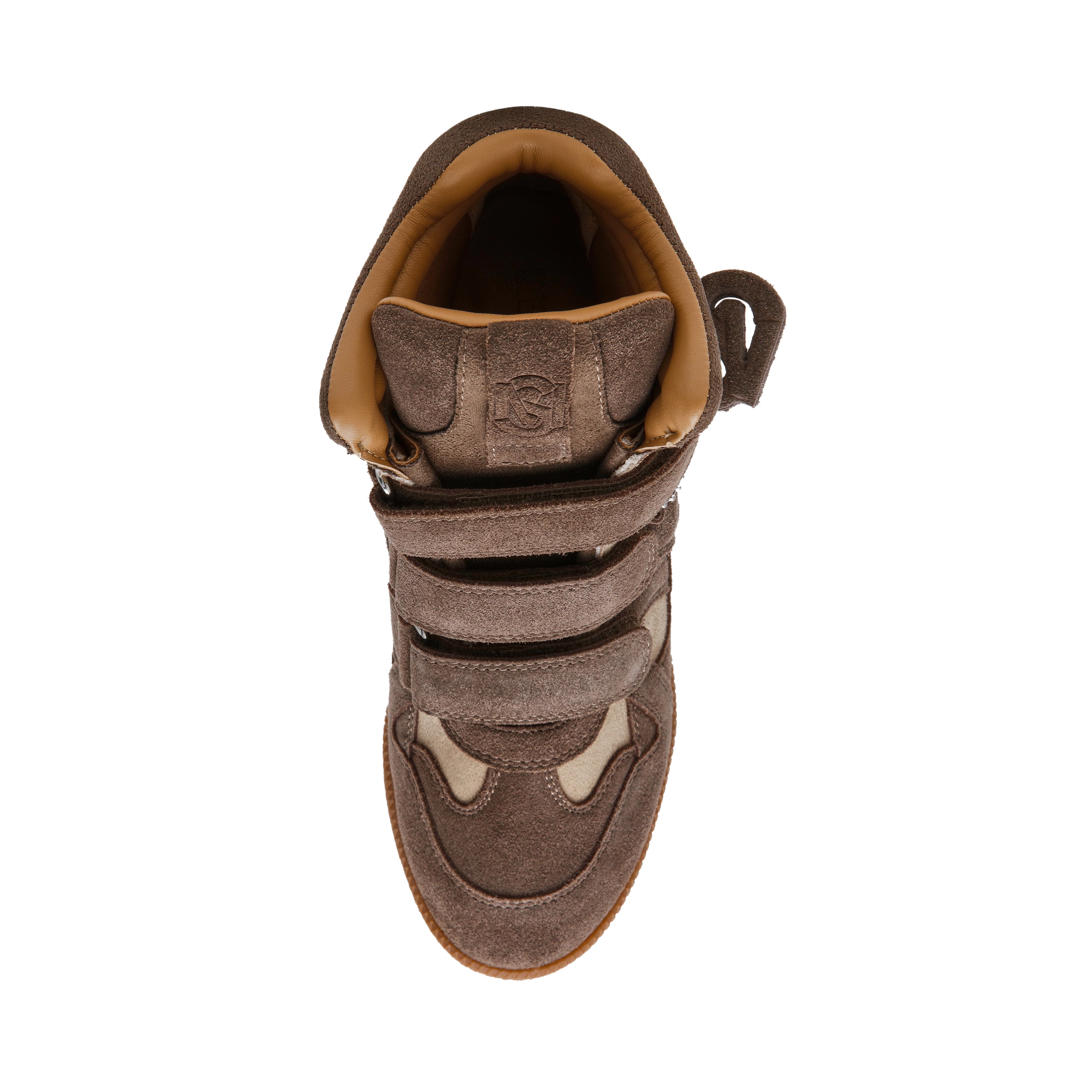 Steve Madden Mavis baskets taupe daim compensées
