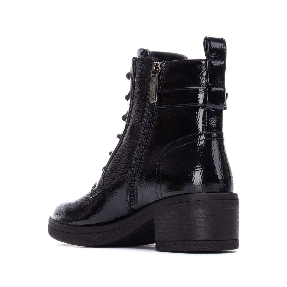 Carmela 16257701 bottine talon noir verni zip