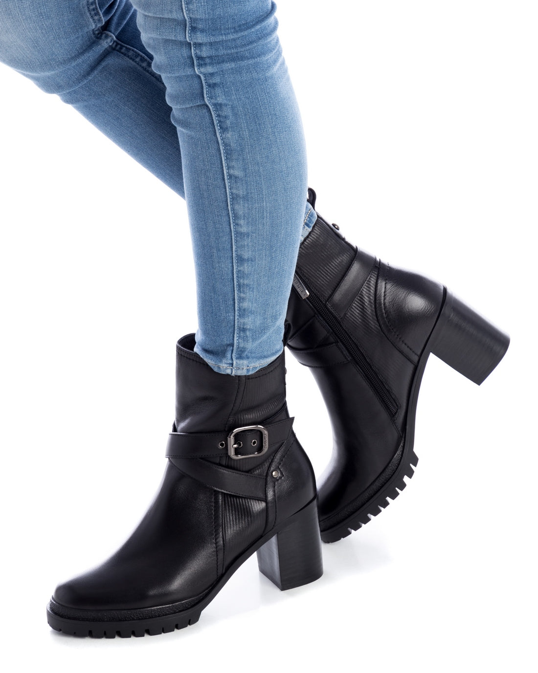 Carmela 160265 16026501 bottine cuir noir motarde