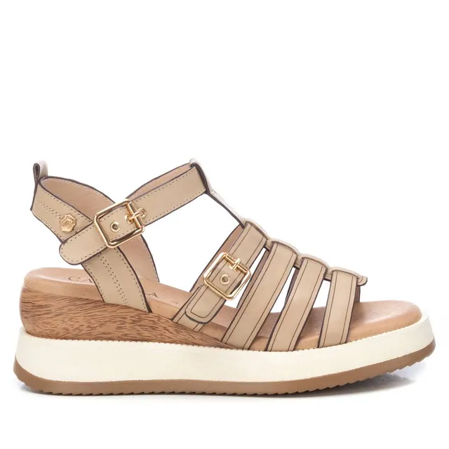 Carmela 16139002 sandale compensée marron cuir boucle