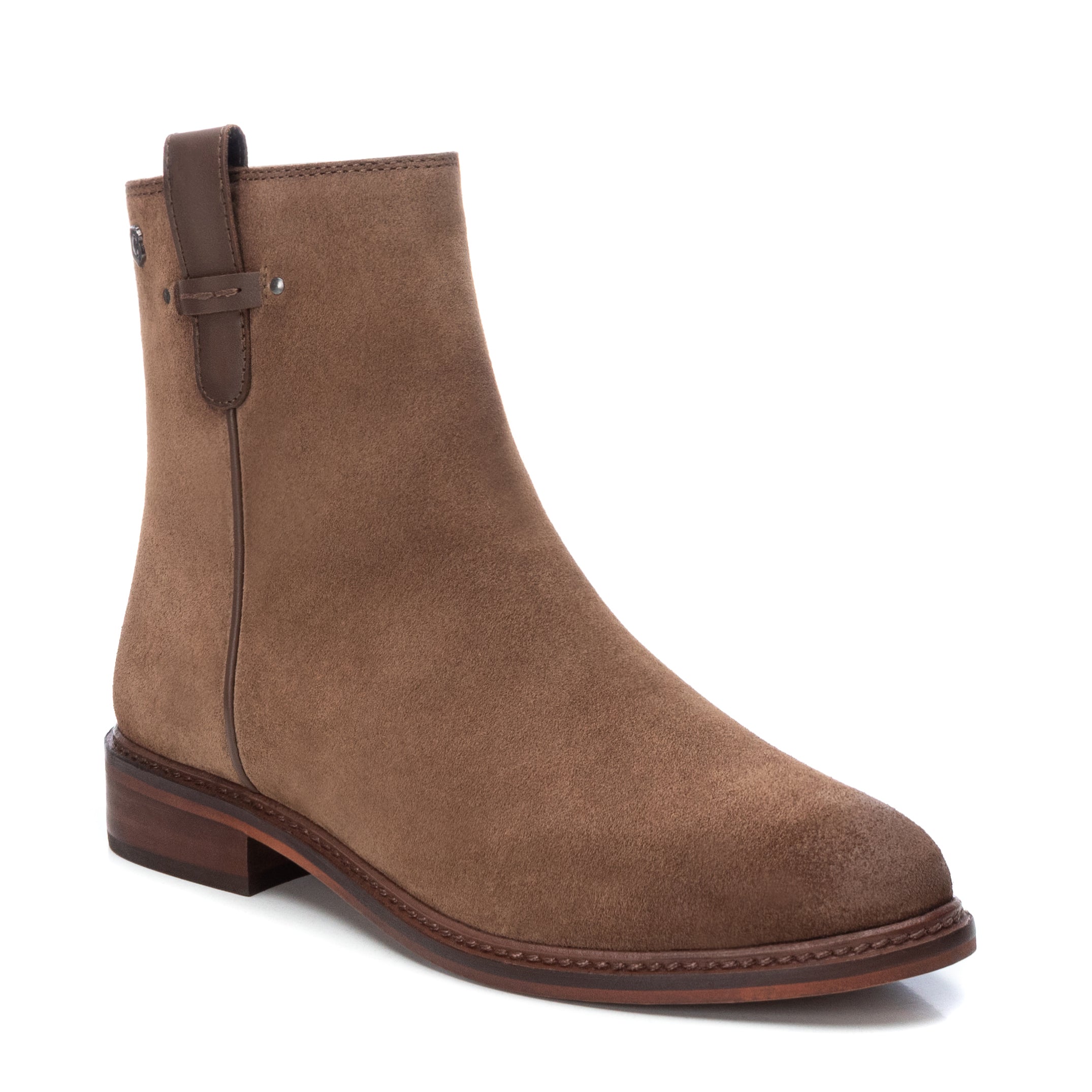 Carmela 16004802 bottine marron daim zip plat