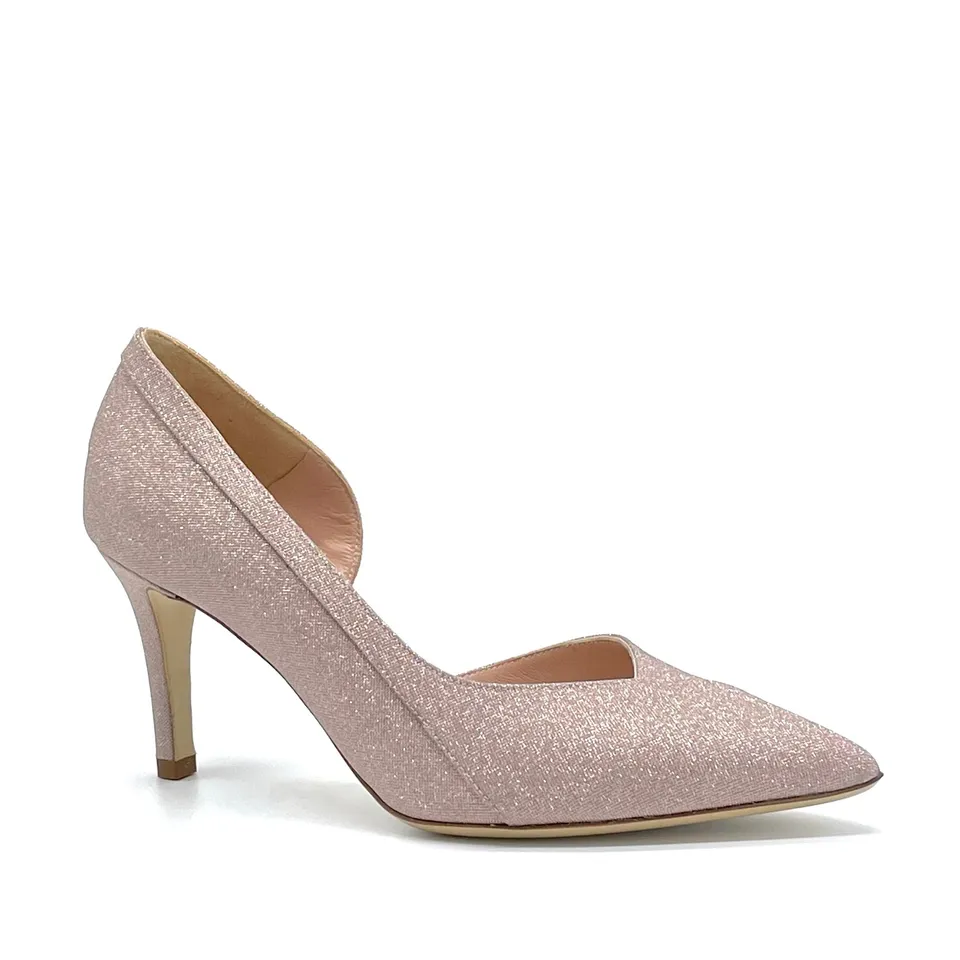 Elata 14140 escarpins glitter rose ouverture latérale