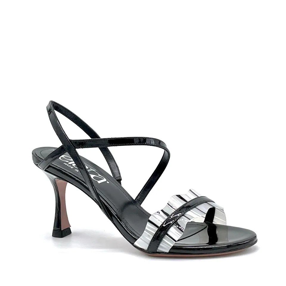 Elata 15142 sandales vernis noir vinyle 37