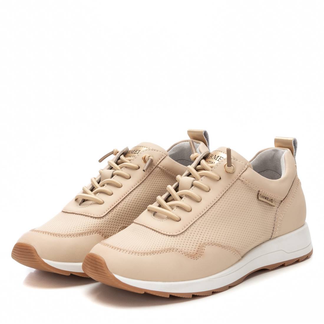 Carmela 16215202 baskets femme beige cuir lacets