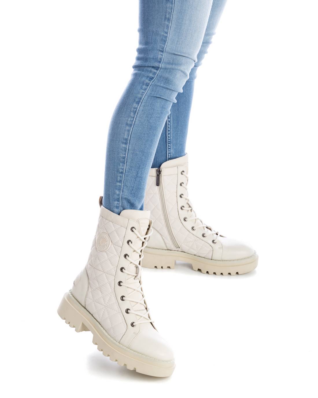 Carmela 16012702 bottines femme blanc matelassé