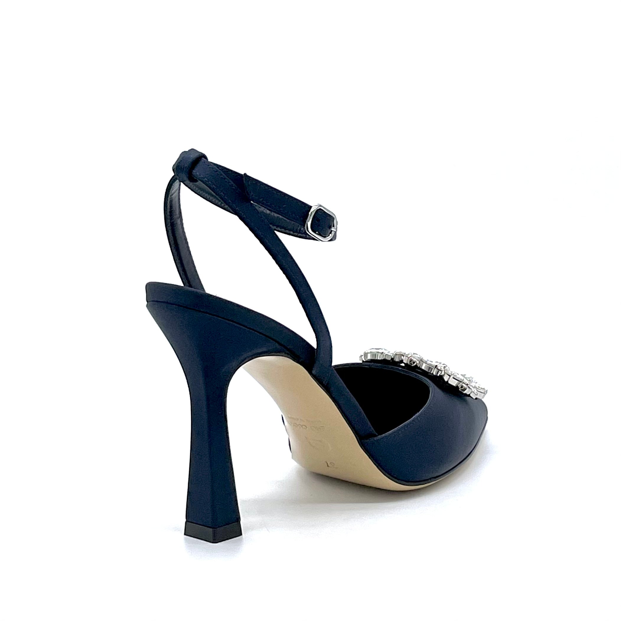 Elata 13144 slingback soie bleue bijou talon 9,5 cm