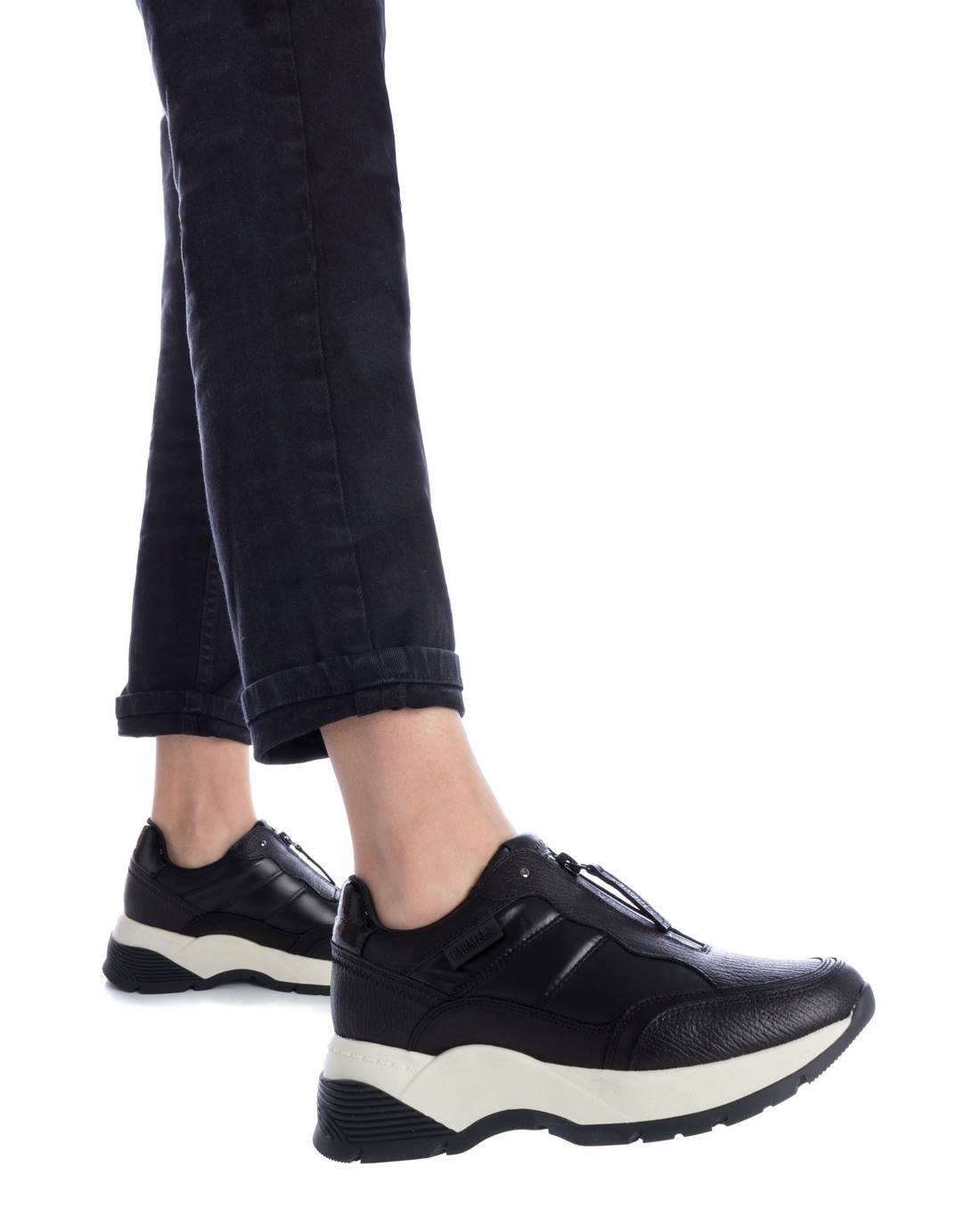 Carmela 16116701 sneaker cuir noir zip