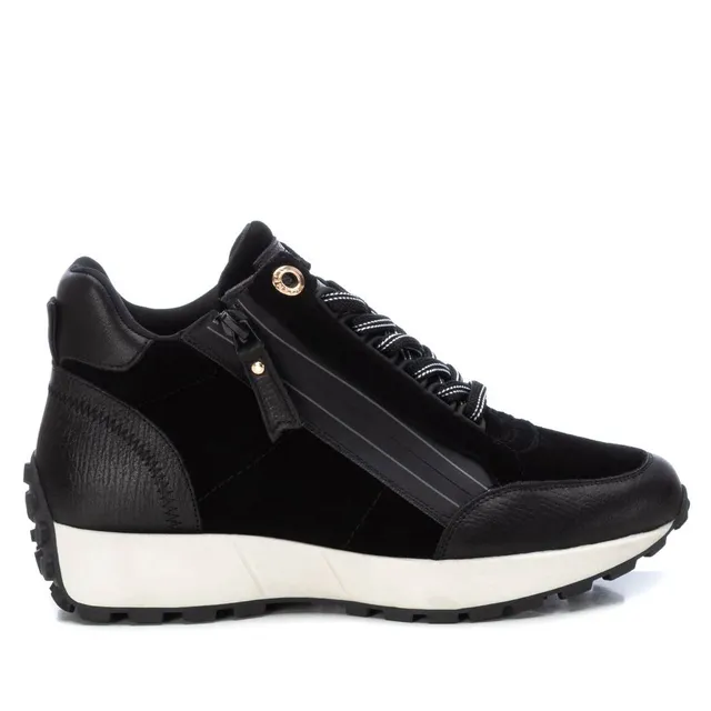 Carmela 16088103 sneaker femme noir cuir plat