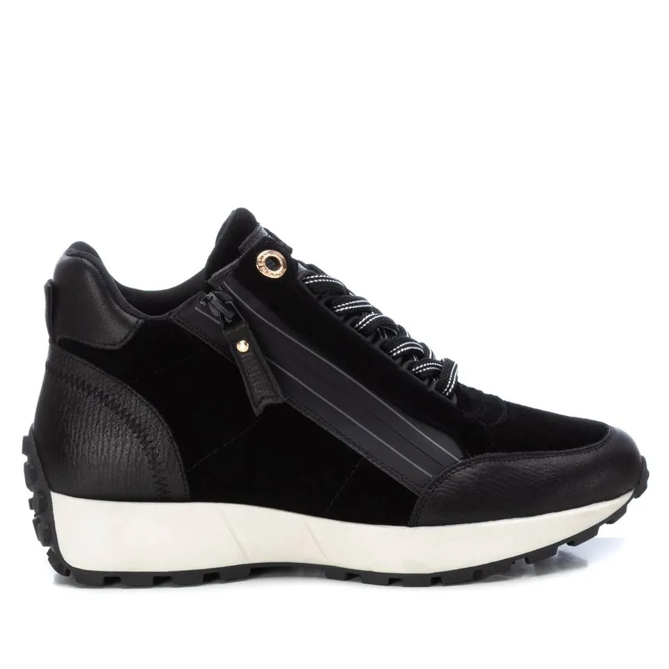 Carmela 16088103 sneaker femme noir cuir plat