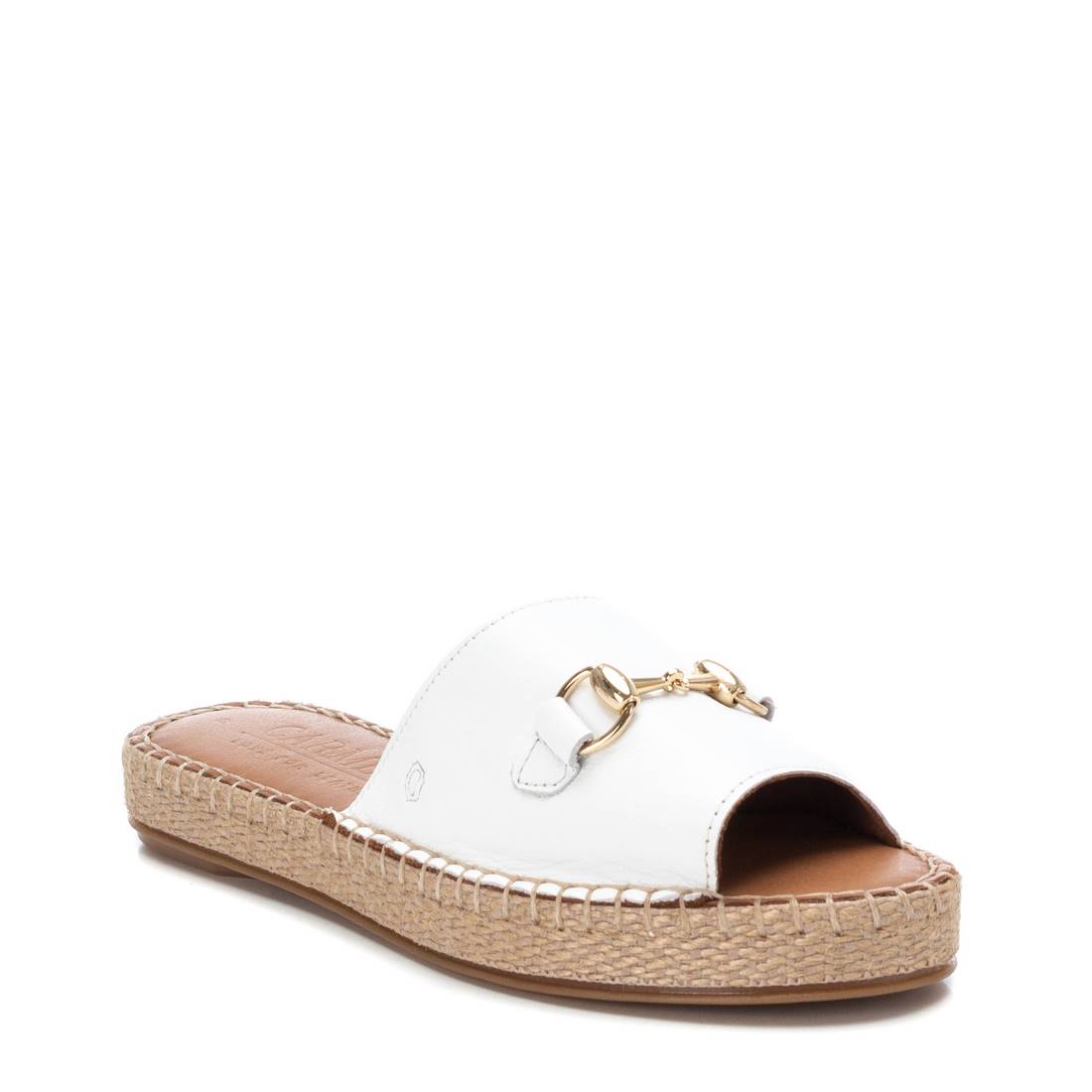 Carmela 16075506 sandale cuir blanche semelle jute
