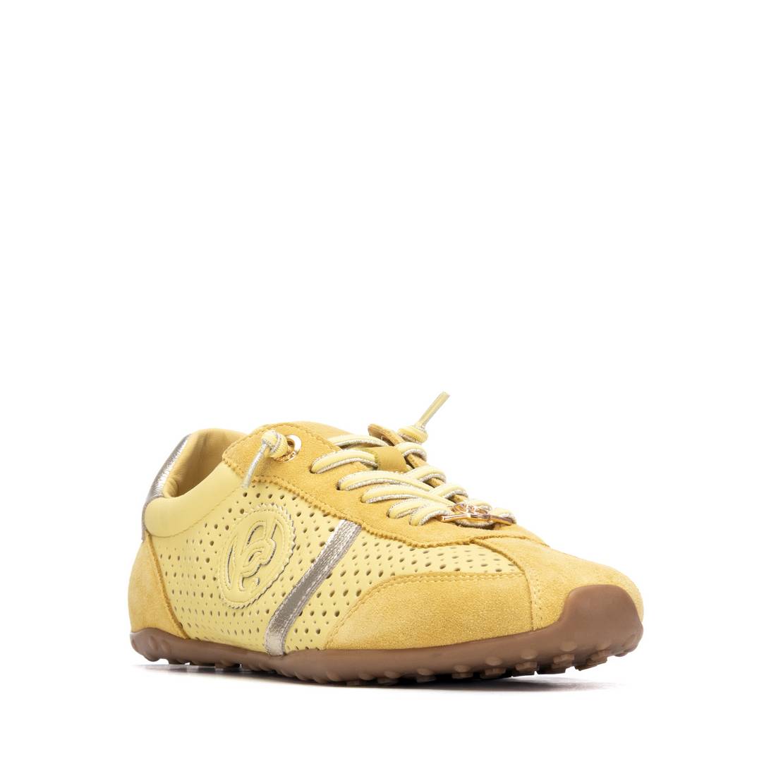 Carmela 16310904 baskets cuir jaune ajourées