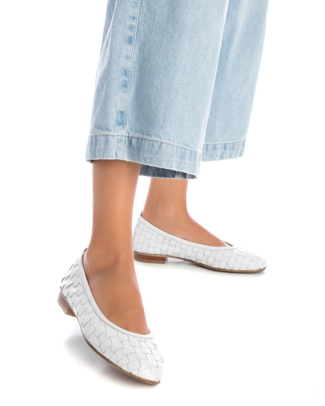 Carmela 16166202 ballerine femme blanche cuir tressée