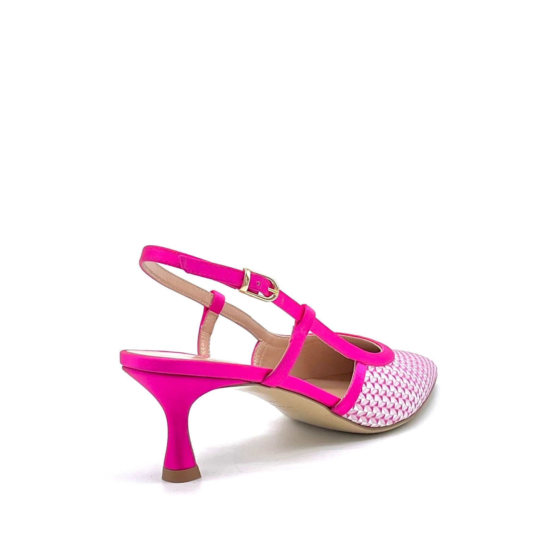 Elata 16142 slingback satin fuchsia talon 5,5 cm