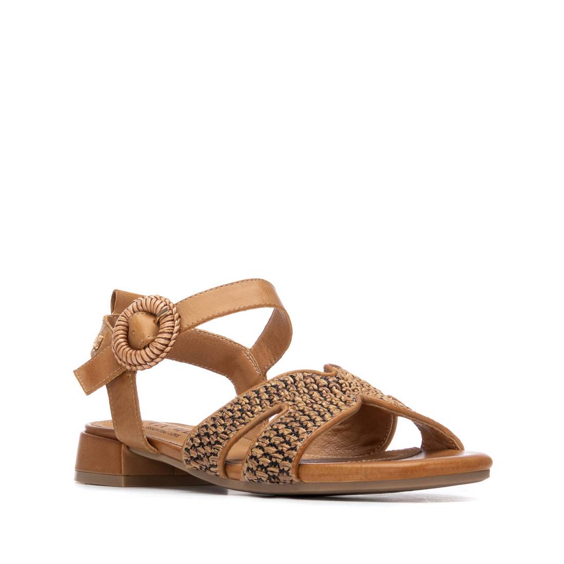 Carmela 16327302 sandale plate cuir camel