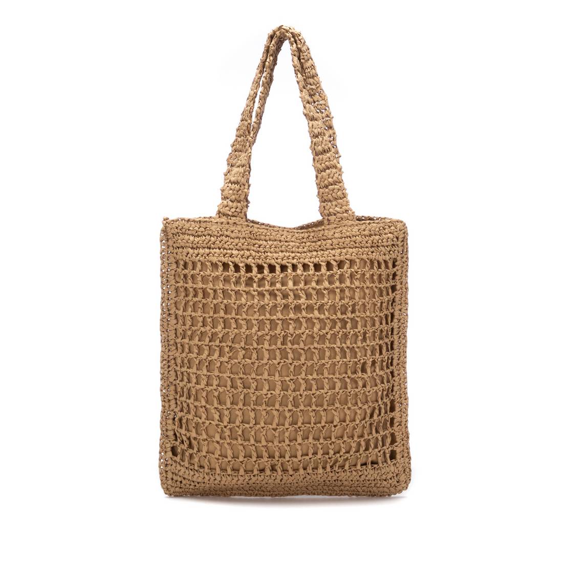 Carmela 18622401 sac épaule taupe effet raphia