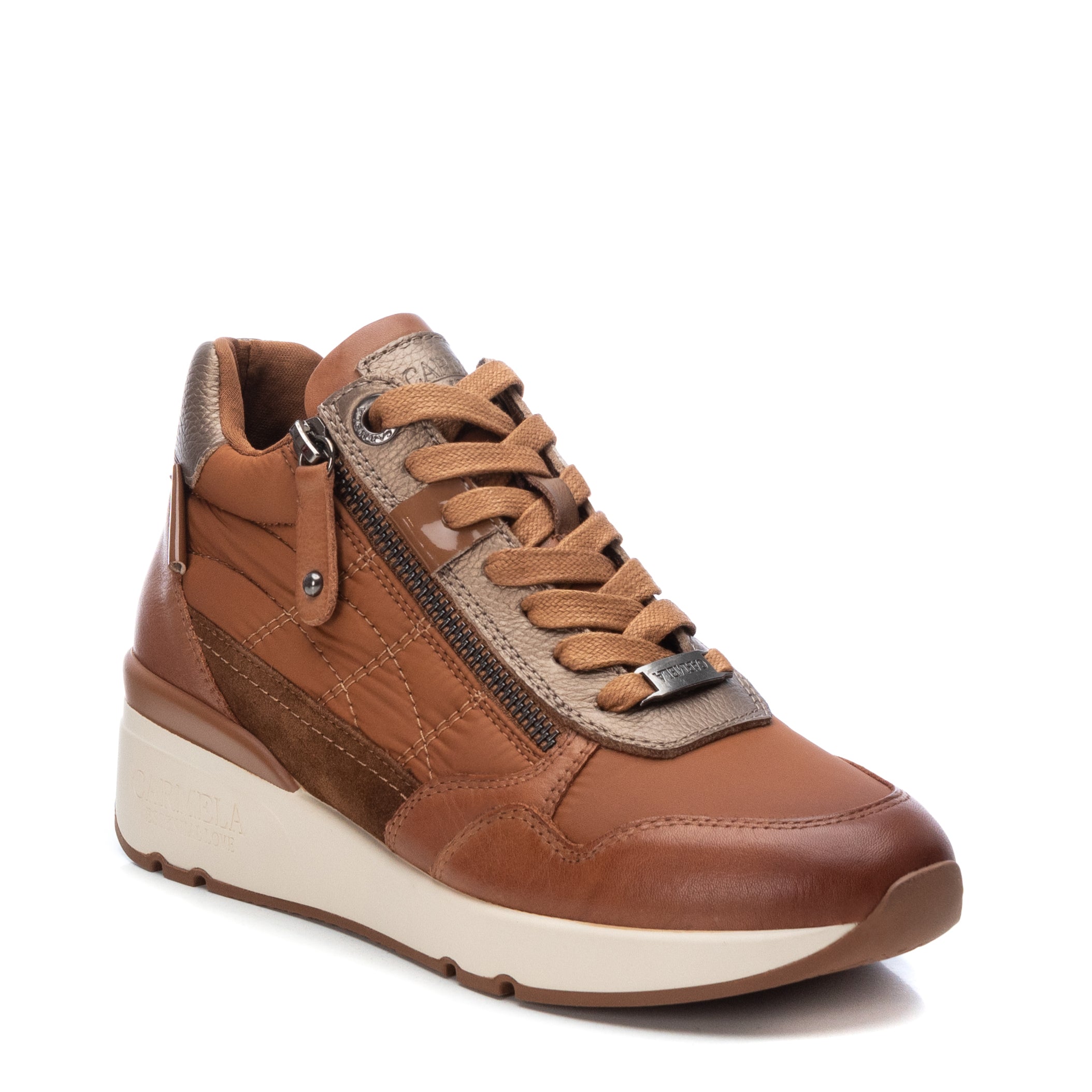 Carmela 16036402 basket femme nylon marron plate