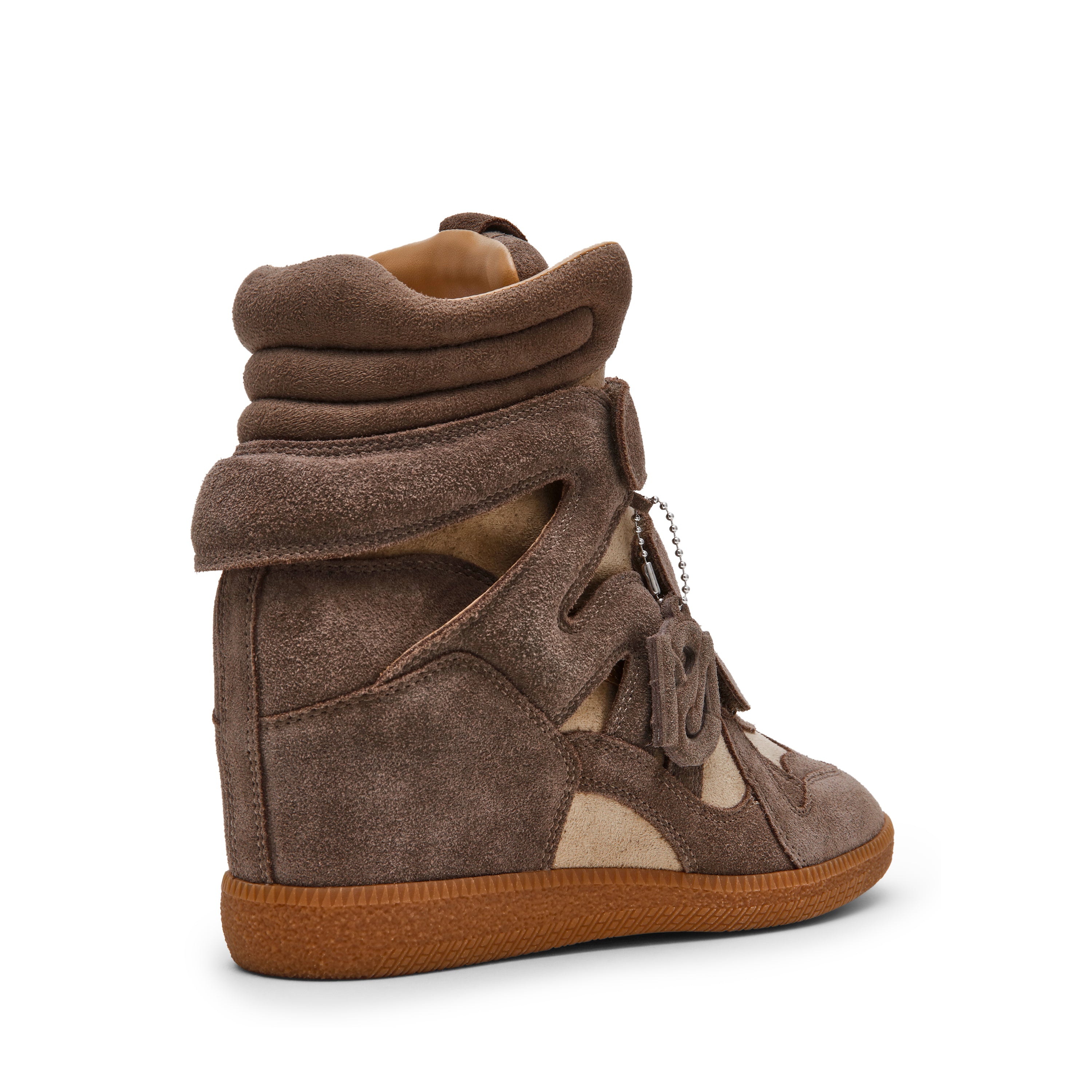 Steve Madden Mavis baskets taupe daim compensées